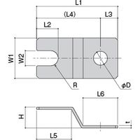 【機構部品・建築金物（キャスター・足回り部品）】シブタニ フットボルト押え金具 EA52-M8 1個（直送品）