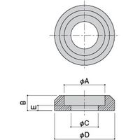 【機構部品・建築金物（ハンドル・取手・引手）】シブタニ 座金(ステンレス) EB-201-7 1個（直送品）