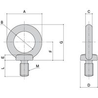 【機構部品・建築金物（ネジ・アイボルト）】シブタニ アイボルト EB-900-36 1個（直送品）