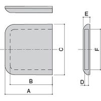 【機構部品・建築金物（止め金・ロット棒）】シブタニ 薄型樹脂キャップ EBC-165-32 1個（直送品）