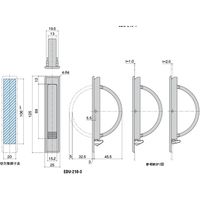 【機構部品・建築金物（ハンドル・取手・引手）】シブタニ 回転取手（ワンタッチ式） EDU-210-3 1個（直送品）