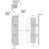 【機構部品・建築金物（丁番・蝶版・ヒンジ）】シブタニ コーナーヒンジ EFH-110S-2 1個（直送品）