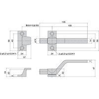 【機構部品・建築金物（ハンドル・取手・引手）】シブタニ ローラー型密閉用ハンドル EL-117-1 1個（直送品）