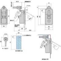 【機構部品・建築金物（ハンドル・取手・引手）】シブタニ 密閉式アジャストハンドル(鍵無) EL-505-1-2 1個（直送品）