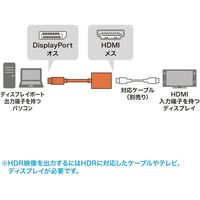 サンワサプライ DisplayPort-HDMI 変換アダプタ HDR対応 AD-DPHDR01 1個