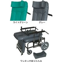 睦三 フルリクライニング カームL　No.288　グレー 1台 介助式 【車いす】介援隊カタログ（直送品）