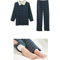セルヴァン 暖かボア付き綿100%パジャマ　36691102　グリーン系　M～L 1個　【介護用衣類】介援隊カタログ（直送品）