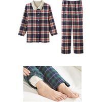 セルヴァン 暖かボア付き綿100%パジャマ　36691602　ネイビー系　M～L 1個　【介護用衣類】介援隊カタログ（直送品）