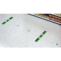 【アウトレット】【標識】ムサシトレイディングオフィス ソーシャルディスタンスステッカー間隔を空けてお並び下さいグリーンSDS-L5【終売品】