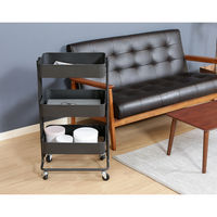 不二貿易 キッチンワゴン バスケット3段 幅450×奥行320×高さ785mm ブラック 14267 1台（直送品）