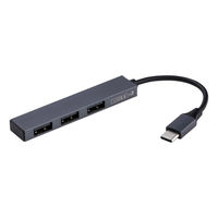 Digio2 極薄アルミ USBハブ Type-C[オス]⇒USB（A）[メス]×3（USB2.0）UH-C2493GY ナカバヤシ