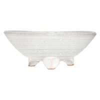 リーフ 盆栽鉢 益子焼 足付平鉢 白マット 穴あり 68522 1個（直送品）