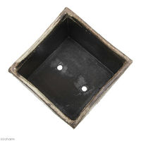 リーフ 手作り山野草鉢 益子焼 彩(SAI) 角 粗目 2250001088516 1個（直送品）