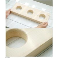 リーフ ペットグラス用 木製スタンド クリアコート 三連 162765 1個（直送品）