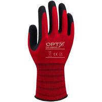【天然ゴム背抜き手袋】 ウィード OPTY（オプティ） 天然ゴム薄手 OP-280R レッド L 1袋（5双入）