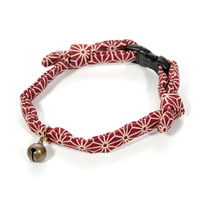 リングバード渡辺 猫コットンカラー 20ー32cm 和柄レッド 333397 1個（直送品）