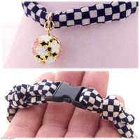 リングバード渡辺 猫コットンカラー 20-32cm 市松模様青 333402 1個（直送品）