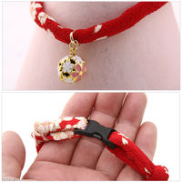 リングバード渡辺 猫コットンカラー 20ー32cm 桜 赤 333596 1個（直送品）