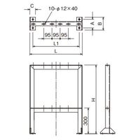 ネグロス電工 立上りラック用架台 標準色 PAGYSW6548 1台（直送品）