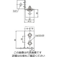 ネグロス電工 RVラック ベース金具 R45A1B 1箱(10個)（直送品）