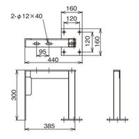 ネグロス電工 立上りラック用架台 標準色 PEGYK5023L 1台（直送品）