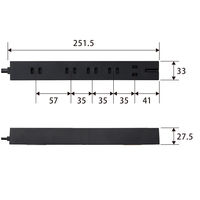 延長コード 電源タップ 2m 2ピン 6個口 雷ガード ほこり防止 マグネット付 黒 T-KM01-2620BK エレコム 1個（直送品）
