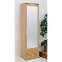 ファミリー・ライフ シューズボックス ミラー付 幅450×奥行390×高さ1600mm ダークブラウン 0382120 1台（直送品）