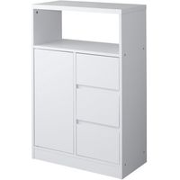 ファミリー・ライフ プリンター収納ラック 幅600×奥行300×高さ900mm ブラウン 0382520 1台（直送品）