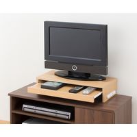 ファミリー・ライフ モニタースタンド トレー付 幅590×奥行273×高さ130mm ナチュラル 0383210 1台（直送品）