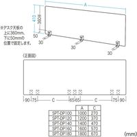 サンワサプライ デスクパーティション クランプ式 幅1200×奥行55×高さ410mm フロスト調 SPT-DP120 1個（直送品）