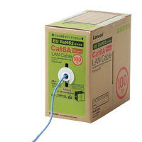 LANケーブル 100m cat6a ギガビット 単線 自作用 ケーブルのみ 青 LD-GPAL/BU100RS エレコム 1個（直送品）