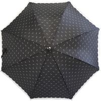 共栄工業 60cm 婦人用 リボン柄 ジャンプ傘 黒 20210 1セット（6本）（直送品）