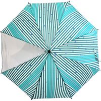 共栄工業 55cm ストライプ ジャンプ傘 グリーン 30166 1セット（6本）（直送品）