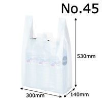 アスクル限定販売　レジ袋（乳白）バイオマスポリエチレン25%入り　45号　No.45　福助工業　1セット（6000枚：1000枚入×6箱）  オリジナル