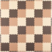 シービージャパン ジョイントマット 32×32×厚み1.0cm フチ付き ブラウン×モカ×ベージュ 1セット（36枚）