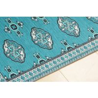 萩原 トルクメン プリントラグ 手織り絨毯風 1900×2400mm ターコイズ 240623255 1枚（直送品）