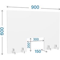 アール・エフ・ヤマカワ アクリルボード アクリル衝立 幅900×奥行150×高さ600mm クリア（透明）（飛沫防止）1台
