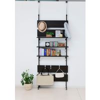 山善 YAMAZEN 壁面パネル&ラック 幅800×奥行180×高さ2600mm ダークブラウン RTRW-8120T(DBR) 1台（直送品）