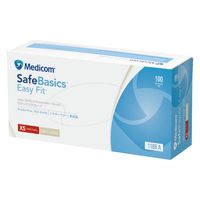 メディコムジャパン セーフベーシック ラテックスグローブ イージーフィット XSサイズ 1188A 1箱(100枚入)