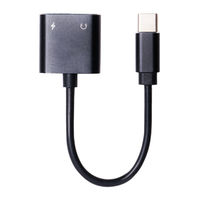 変換ケーブル　USB Type-C[オス]‐[メス]4極ミニプラグ+Type-C　ヘッドセット用  SAD-CE03　1個　ミヨシ