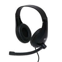 ヘッドセット　USB（A）接続/マイク付/USBヘッドセット シンプルタイプ/UHP-03/BK　1個　ミヨシ