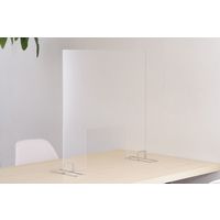 【アウトレット】旺尚社陳列製作所　アクリルセーフティパネル小窓付き　クロームメッキ脚　飛沫対策用パーティション1箱（2枚入）