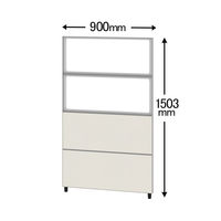 サンテック CFパネル 上二段クリアコンビパネル アイボリー 高さ1503×幅900mm CF-0915LCC2 （飛沫防止・飛沫対策）1枚（取寄品）