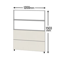 サンテック CFパネル 上二段クリアコンビパネル アイボリー 高さ1503×幅1200mm CF-1215LCC2 （飛沫防止・飛沫対策）1枚（取寄品）