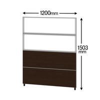 サンテック CFパネル 上二段クリアコンビパネル ウォルナット 高さ1503×幅1200mm CF-1215MCC2 （飛沫防止・飛沫対策）1枚（取寄品）