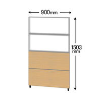 サンテック CFパネル 上二段クリアコンビパネル シカモア 高さ1503×幅900mm CF-0915NACC2　（飛沫防止・飛沫対策）1枚（取寄品）