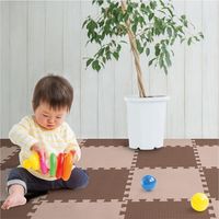 明和グラビア ジョイントマット 30×30×厚み2cm ブラウン×グレイシュベージュ VJEM-3020 BR/GB 1セット(24枚入)