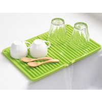 川崎合成樹脂 KA-011 シリコーン水切りマット グリーン 1枚