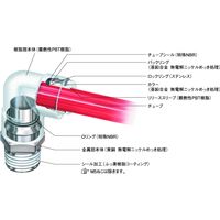 ニッタ プッシュワンA ユニバーサルブランチエルボ ALYB8ーR3/8 1セット(5個)（直送品）