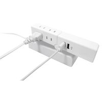 電源タップ 4個口+USBポート×2 折りたたみモバイルタップ オートパワーシステム搭載 TPM100-WT ホワイト 1個 トップランド